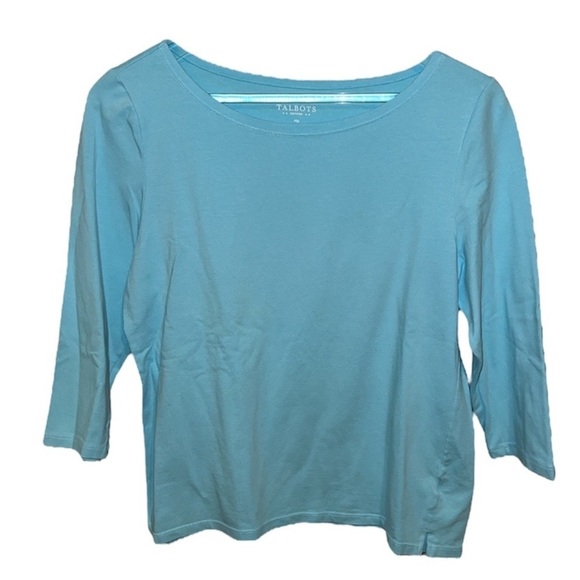 Blue Talbots 3 Quarter Inch Blouse - Picture 1 of 5